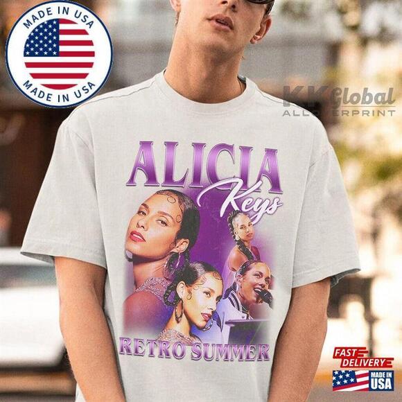 Alicia Keys Shirt Retro Style Summer Tour Fan Gift T-shirt - Picture 1 of 4